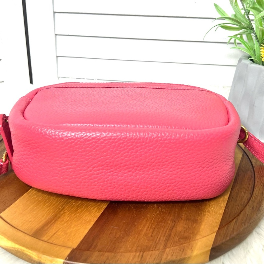 Coach Camera Bag Pink Soft Pebble Leather Crossbody Two Adjustable Straps - Picture 10 of 17